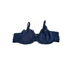 Delimira Minimizes Bra Size 48C Navy Blue Underwire Lace New